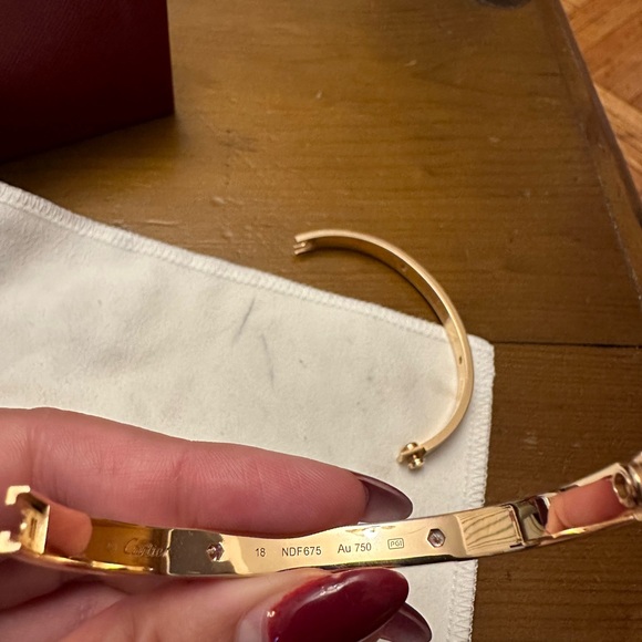 ✅ Cartier ⭐️  LOVE BRACELET, 4 DIAMONDS - Rose Gold - Size 18 - Picture 10 of 15